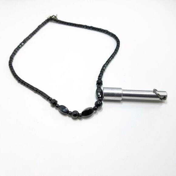 Vintage Hematite Magnetic Gemstone Beaded Necklace, 19 Inches - Picture 6 of 8